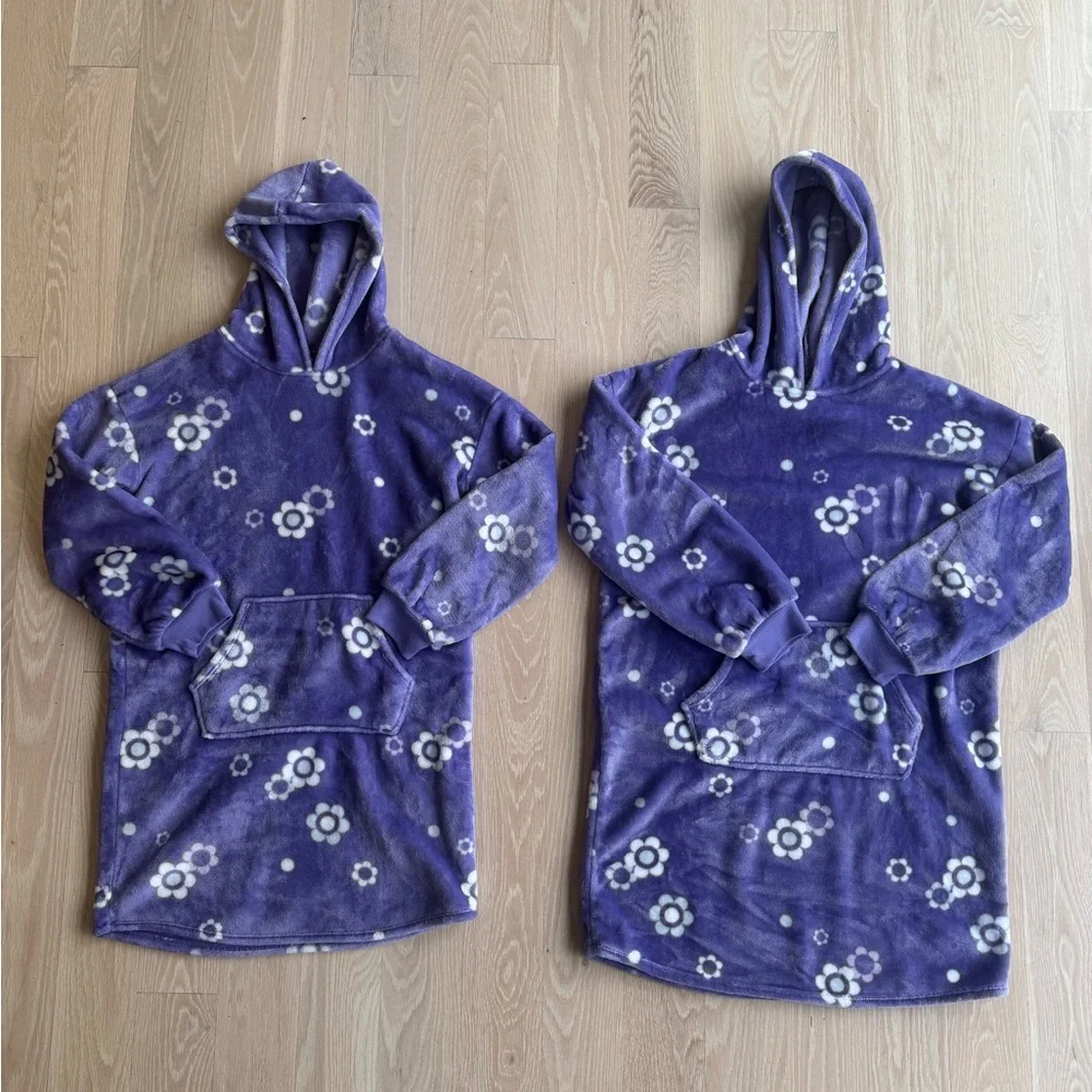 Nordstrom sizes 10/12 and 14/6 Purple Floral Hooded Robes